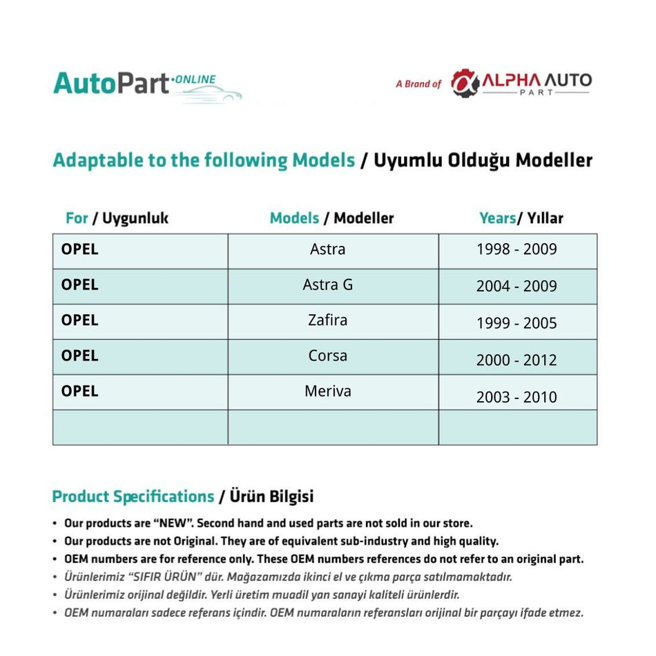 Pulsantiera Elevalune Anteriore Sinistro Opel Astra/Zafira 8 Pin