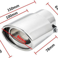 Silenziatore Tubo Di Scarico dritto SILVER In Acciaio INOX Auto Universale