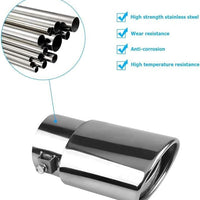 Silenziatore Tubo Di Scarico dritto SILVER In Acciaio INOX Auto Universale