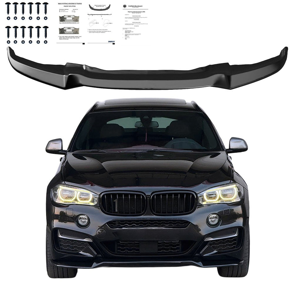 Splitter anteriore per BMW X6 M-Pack F16 2014-2019 con omologazione ABE TÜV