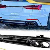 DIFFUSORE POSTERIORE S6 Design + TERMINALI per AUDI A6 (solo S-LINE) dal 2019