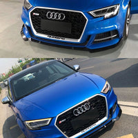 per AUDI A3 8V 2016-2020 Griglia RS3 Look Quattro Nero Cromato