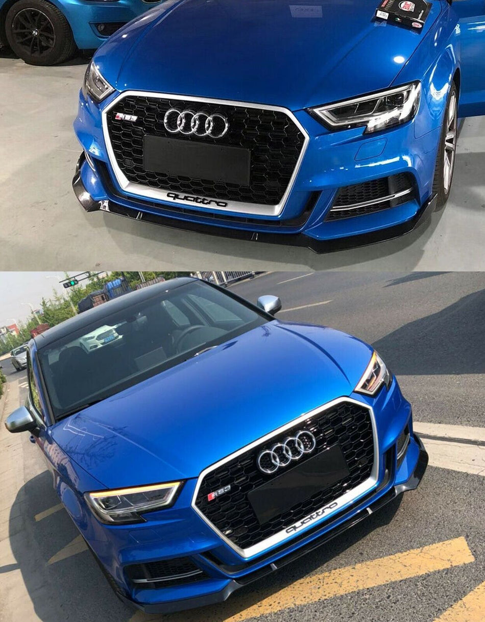 per AUDI A3 8V 2016-2020 Griglia RS3 Look Quattro Nero Cromato