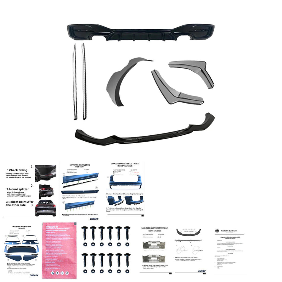 BodyBodykit Carrozzeria Pacchetto Sportivo completo per BMW Serie 1 F20 / F21 M-Power Facelift 2015-2019 (anteriore + posteriore)