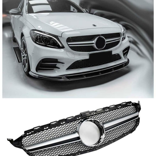 per Mercedes C W205 S205 14-18 Griglia Radiatore Nero Look AMG