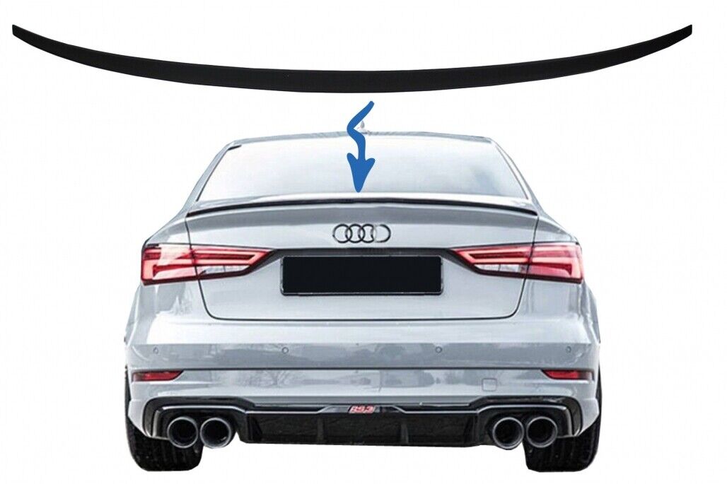 Spoiler per bagagliaio per Audi A3 8V berlina (2013 in poi) nero opaco