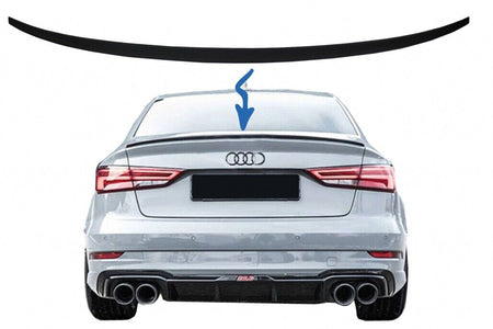 Spoiler per bagagliaio per Audi A3 8V berlina (2013 in poi) nero opaco