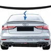 Spoiler per bagagliaio per Audi A3 8V berlina (2013 in poi) nero opaco
