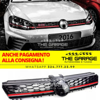 Griglia a NIDO d'APE per GOLF 7 12-17 Mascherina SPORT / Nero con Linea Rossa