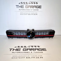 Griglia a NIDO D'APE per GOLF 7 12-17 Mascherina SPORT  Nero con Linea Rossa