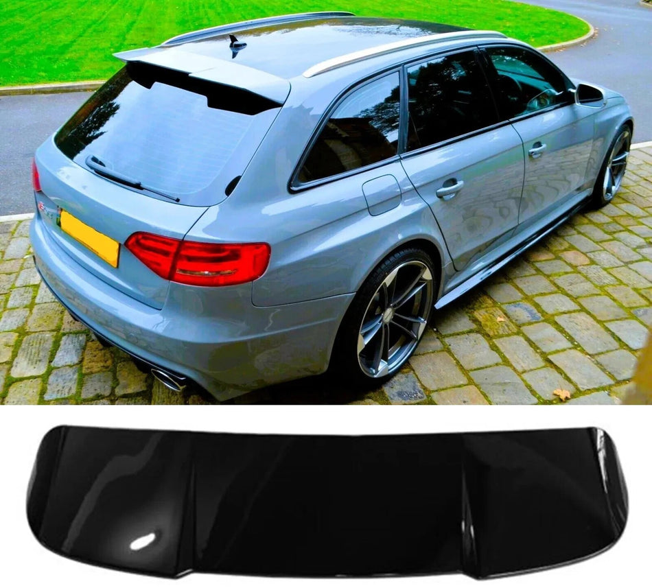 Spoiler Tetto RS4 Design per AUDI A4 B8 Avant *2008-2015* Alettone Nero Lucido