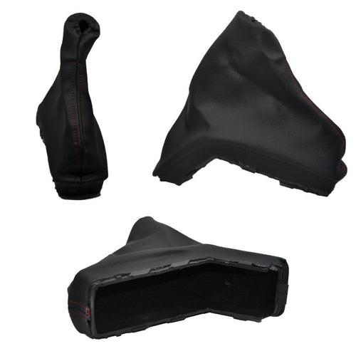 Copri leva cambio e pomello in pelle rossa Opel Astra H (5)