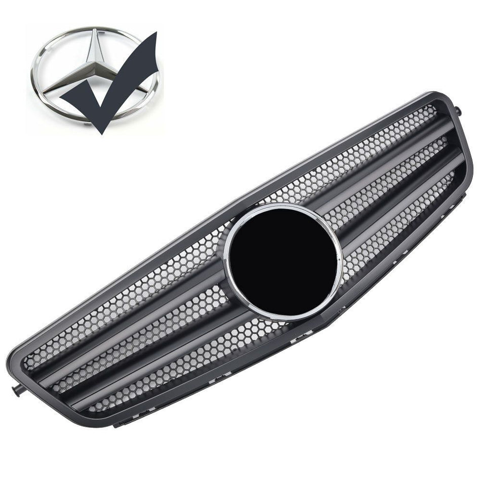 per Mercedes C Coupe C204 C63 Griglia Radiatore Nero Cromato AMG