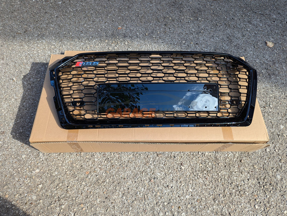 Griglia QUATTRO Nero Lucido RS5 LOOK Nido d'ape per --> Audi A5 B9 2016-2019