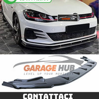 SPLITTER LAMA ANTERIORE paraurti per VW GOLF 7 7.5 GTI / GTD R Nero Lucido