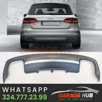 DIFFUSORE Silver LOOK S4 per AUDI A4 B8 2012-2015 con paraurti S-LINE Output 2+2