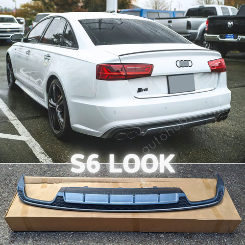 S6 Replica per AUDI A6 4G C7 2015-2018 DIFFUSORE POSTERIORE SOTTO PARAURTI