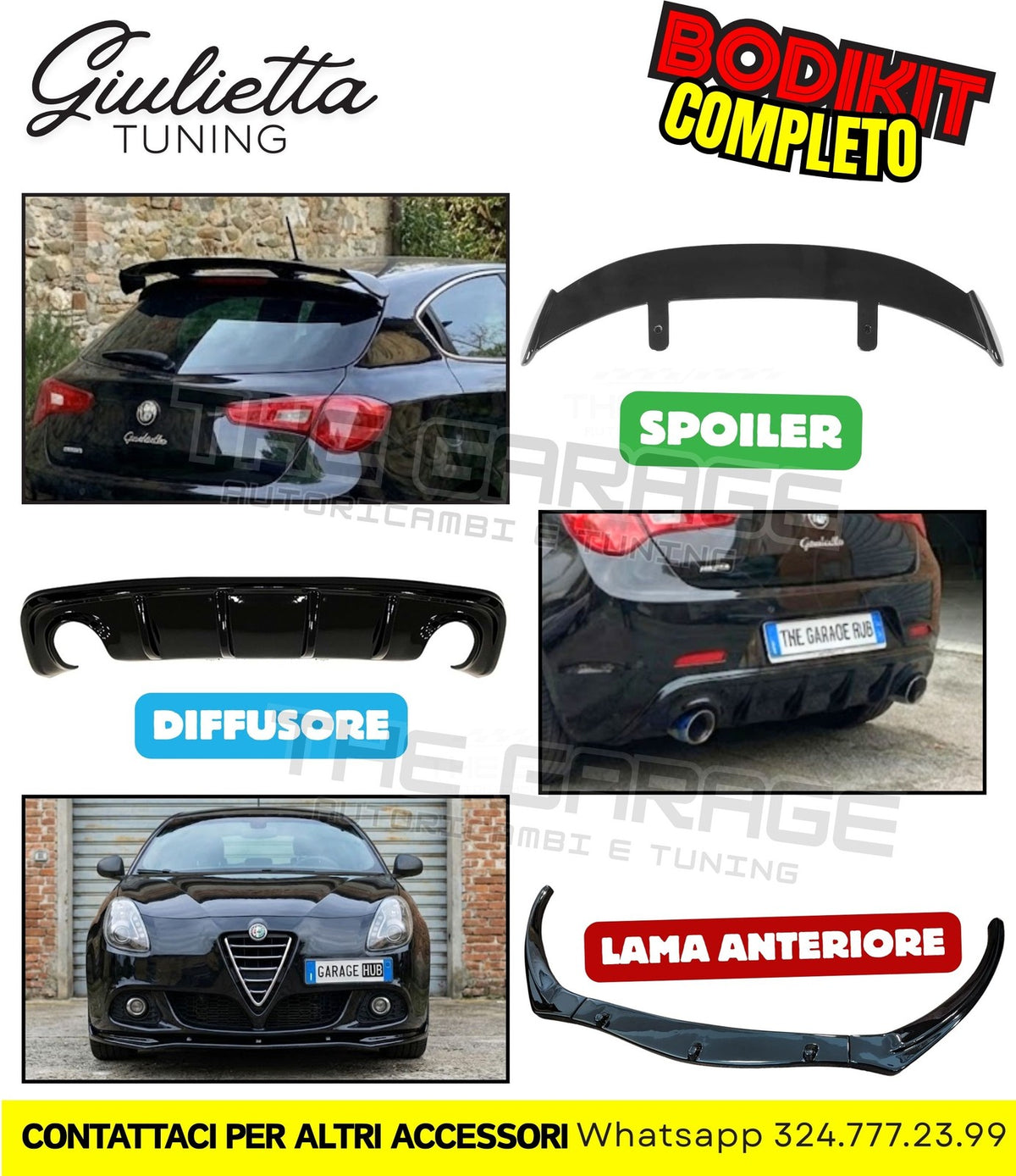 Bodykit Completo per Giulietta SPOILER + DIFFUSORE + LAMA / Stile Quadrifoglio – vista 16