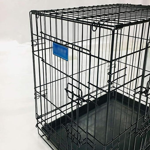 Gabbia per Cani e Gatti Kennel in Acciaio Doppia Apertura Maniglia da Trasporto