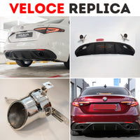 TOP✨DIFFUSORE VELOCE per ALFA ROMEO GIULIA 2015-2022🟢TERMINALI INOX INCLUSI🟢
