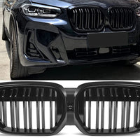 per BMW iX3 G08 LCI GRIGLIA SPORTIVA DOPPIA SPIRALE GRIGLIA NERO LUCIDO
