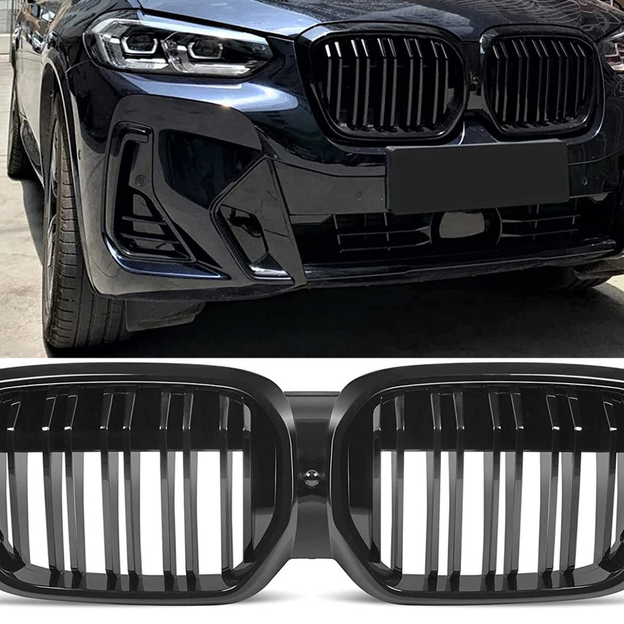 per BMW iX3 G08 LCI GRIGLIA SPORTIVA DOPPIA SPIRALE GRIGLIA NERO LUCIDO