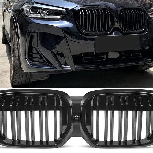 per BMW iX3 G08 LCI GRIGLIA SPORTIVA DOPPIA SPIRALE GRIGLIA NERO LUCIDO