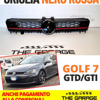 Griglia a NIDO D'APE per G OLF 7 12-17 Calandra SPORT Nero LUCIDA Barra Rossa