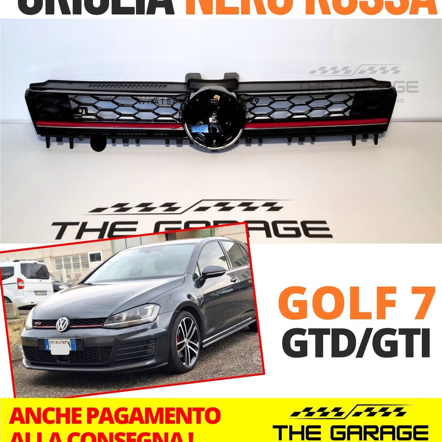 Griglia a NIDO D'APE per G OLF 7 12-17 Calandra SPORT Nero LUCIDA Barra Rossa