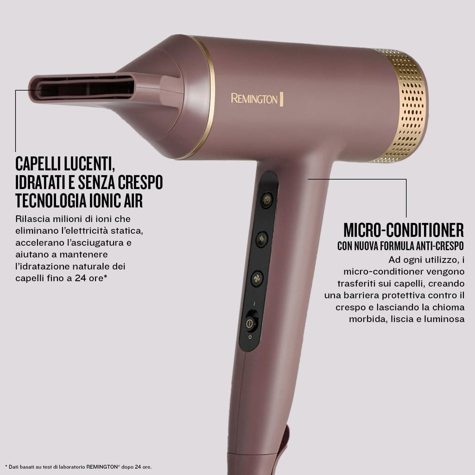 Remington Asciugacapelli Digitale AIRvive, Phon con Motore BLDC...