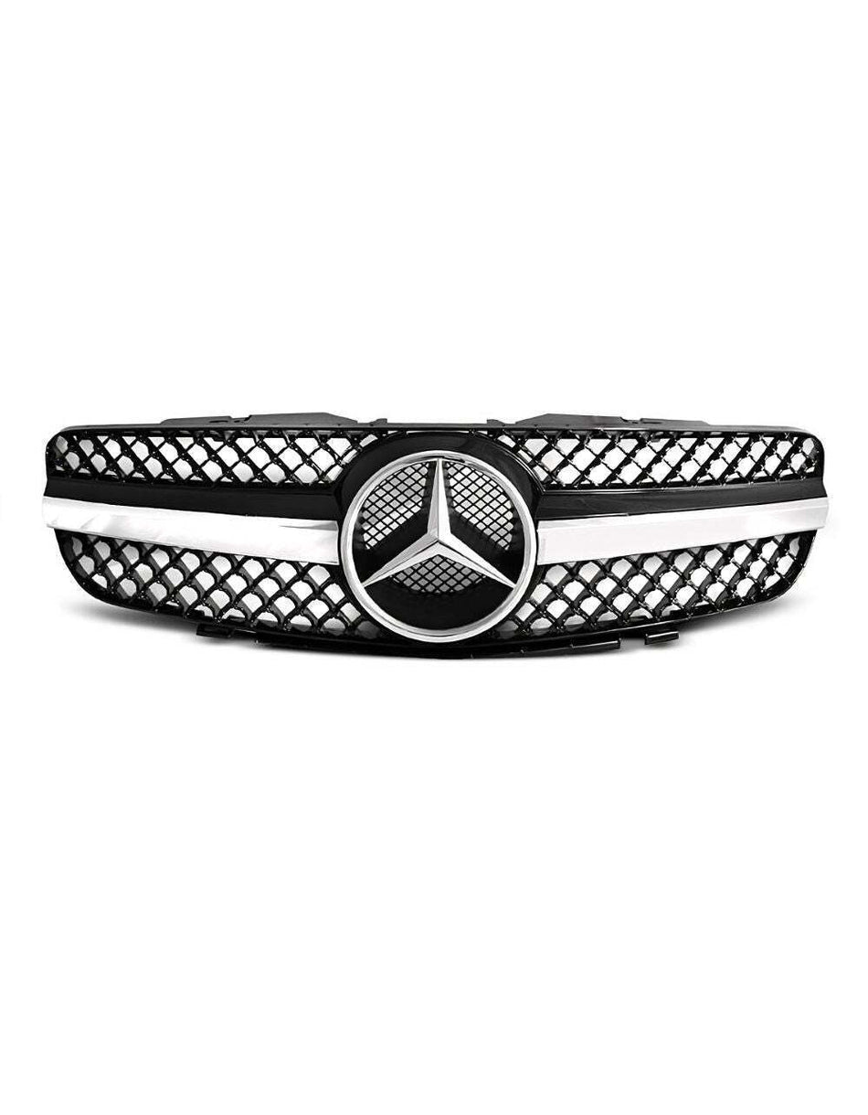 per Mercedes SL R230 01-06 Griglia Radiatore Nero Cromato AMG