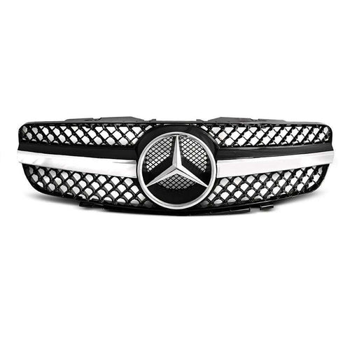 per Mercedes SL R230 01-06 Griglia Radiatore Nero Cromato AMG