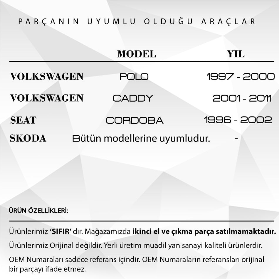 Copri Tergicristallo Posteriore per VW Polo Caddy Seat Cordoba Skoda