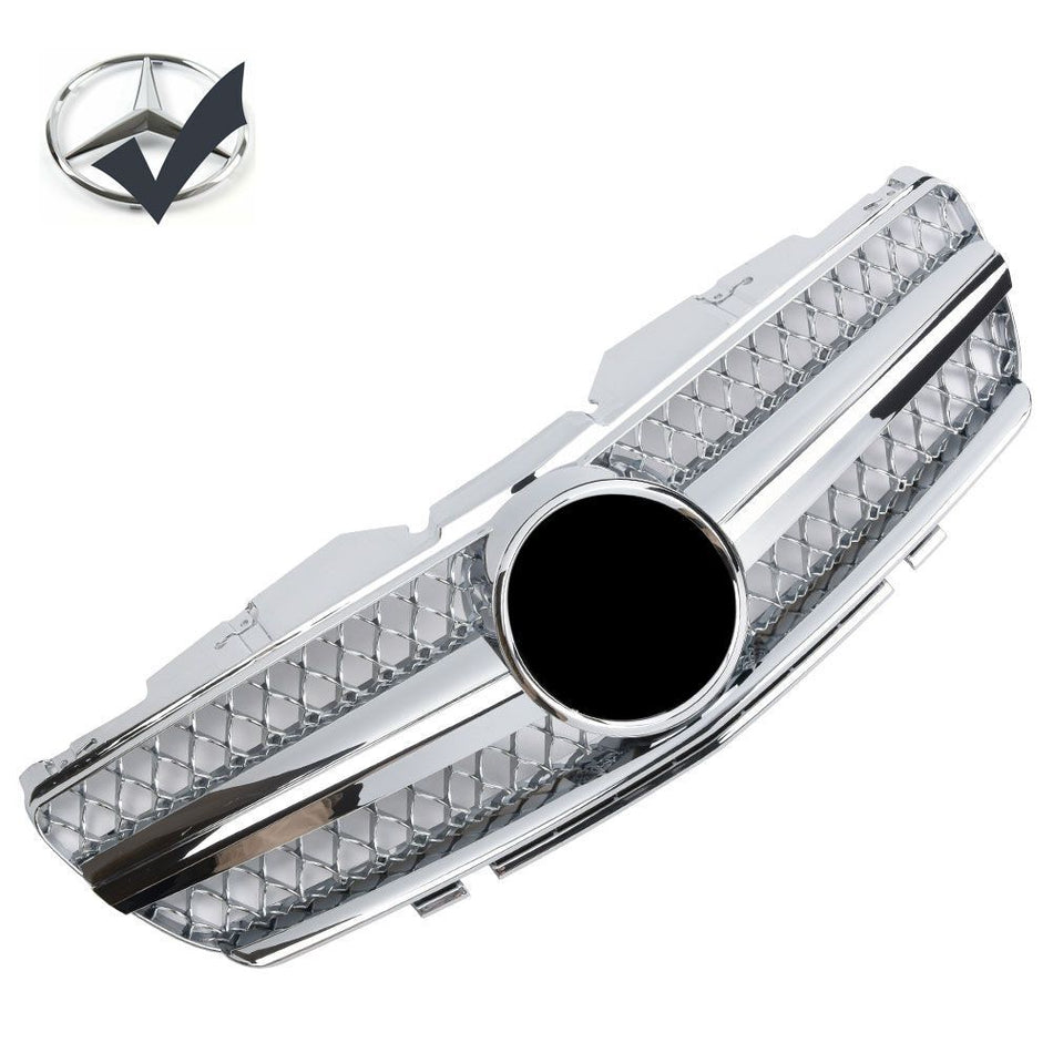 Griglia sportiva per Mercedes R230 SL 2001-2006 nero lucido AMG LOOK