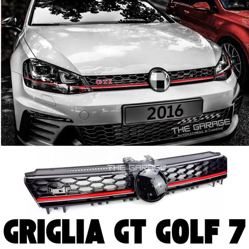 Griglia anteriore per VW GOLF 7 12-17 Mascherina GT NIDO D' APE Nero / Rosso