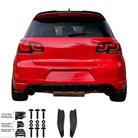 Splitter laterali posteriori compatibili con VW VOLKSWAGEN Golf MK6 GTI – vista 5