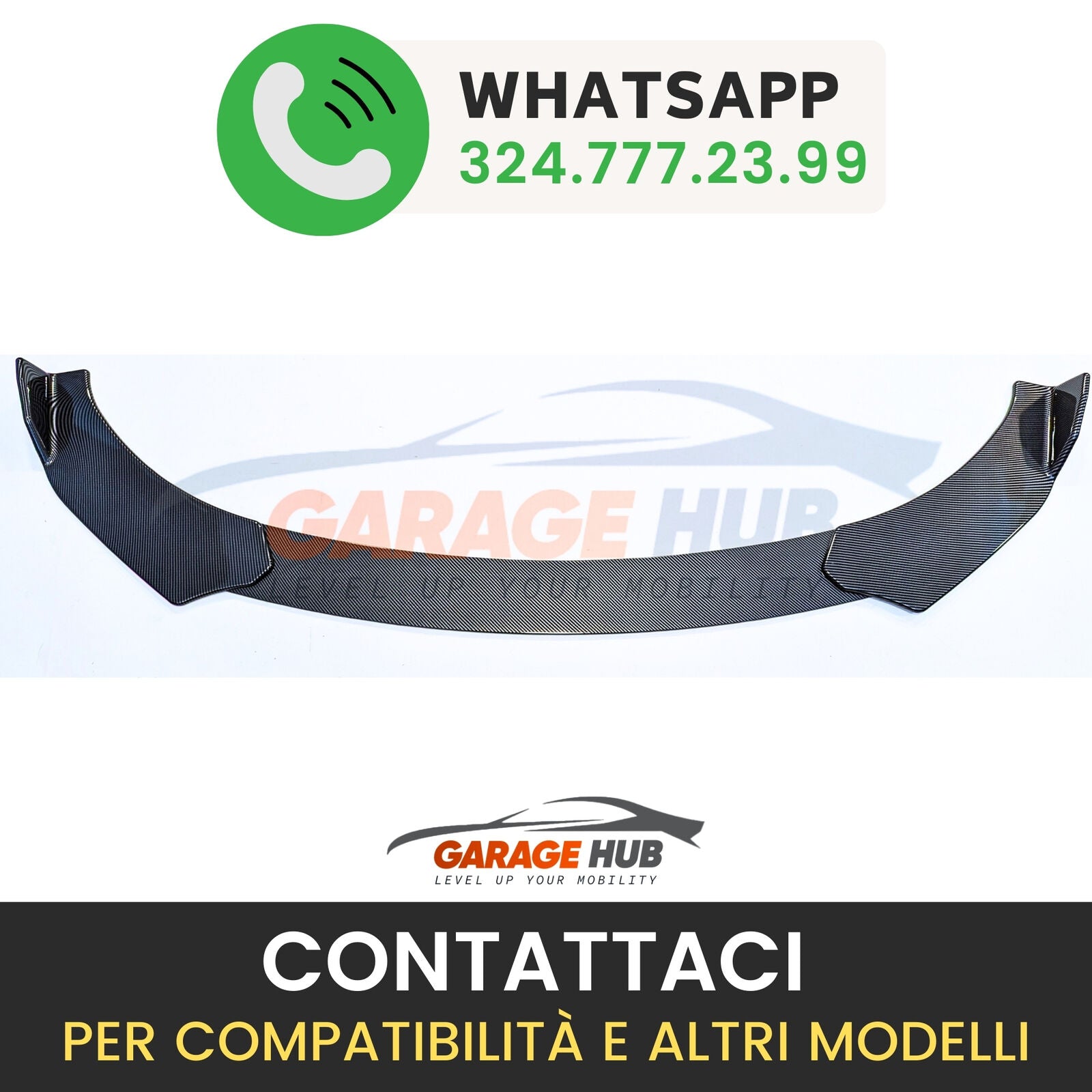SOTTO PARAURTI RESA WOW! *CARBON* TUNING per AUDI A1 A3 A4 A5 Q3 RS S LINE – vista 6