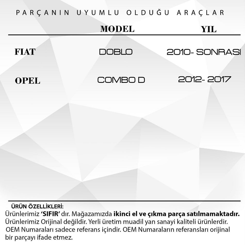 Freccia Specchietto Indicatore sinistro bianco - per Fiat Doblo Opel Combo