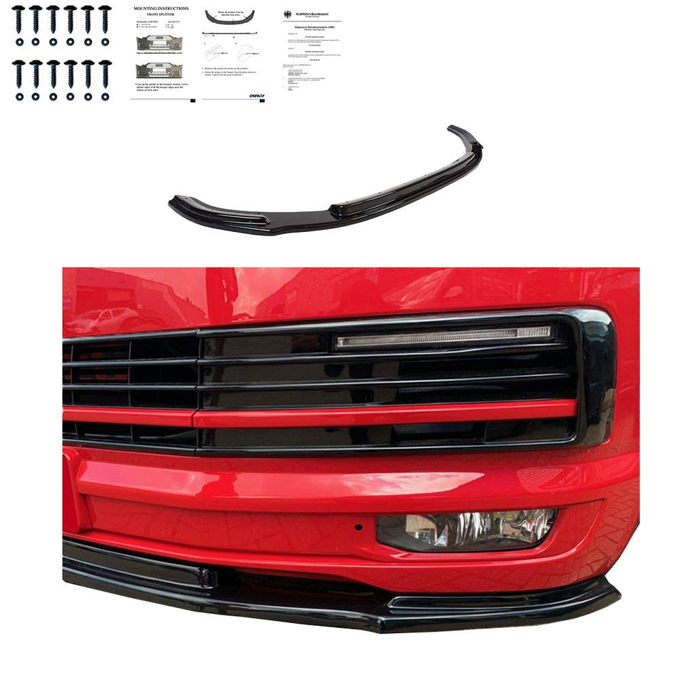 Splitter anteriore per VW VOLKSWAGEN Transporter T6 2015-2019 v2 con ABE TÜV
