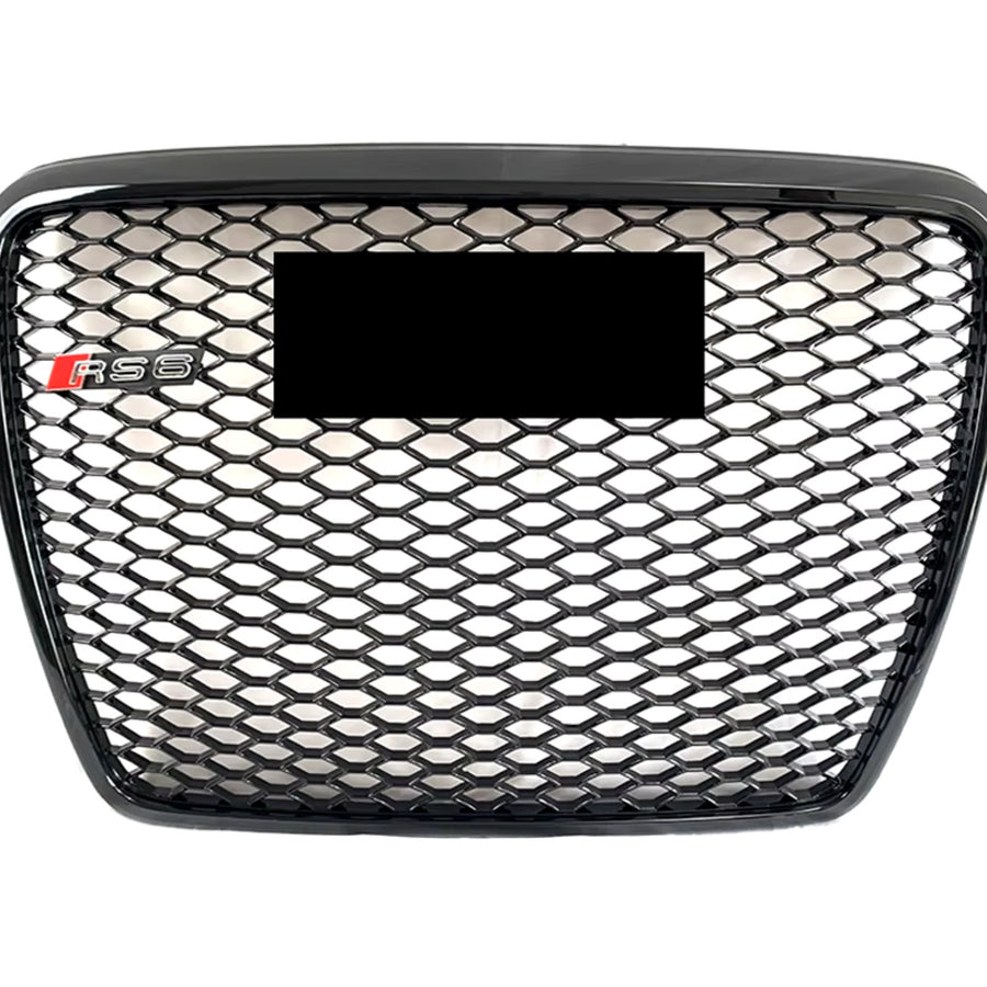 Griglia Nero Lucido a Nido d'ape per Audi A6 RS6 C6 2005-2012 Radiatore RS6 Look