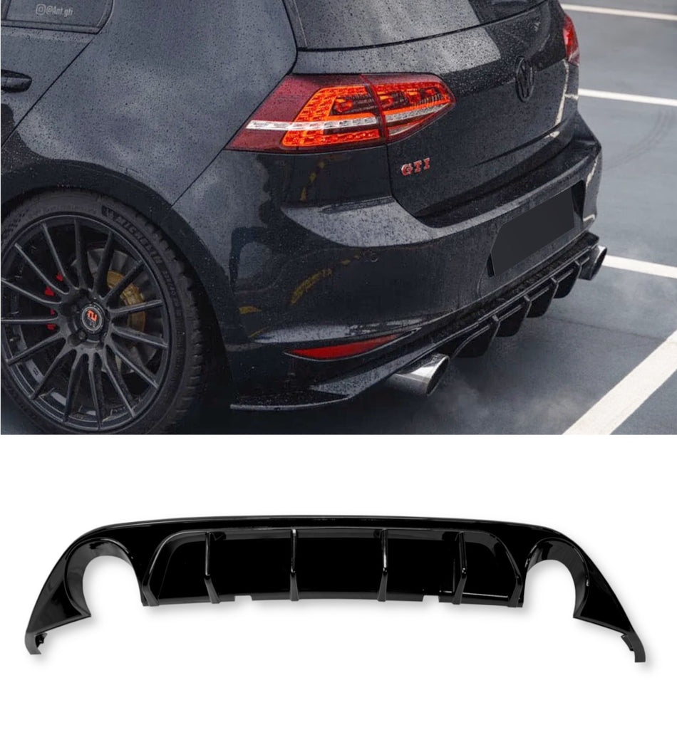 DIFFUSORE POSTERIORE per VW GOLF 7 (2012-2017) TCR-UPGRADE Nero Lucido