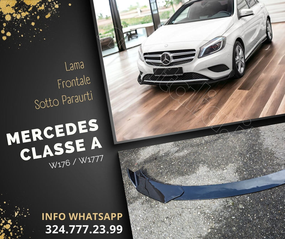 Mercedes Classe A W176 / W177 SPOILER FRONTALE LAMA SOTTO PARAURTI ABS LUCIDO