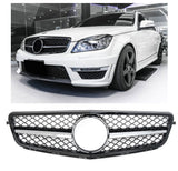 Griglia sportiva per Mercedes W204 S204 C cromo nero C63 AMG LOOK