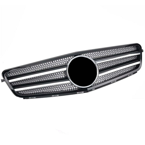 per Mercedes C W204 07-14 Griglia Radiatore Nero Cromato Look AMG