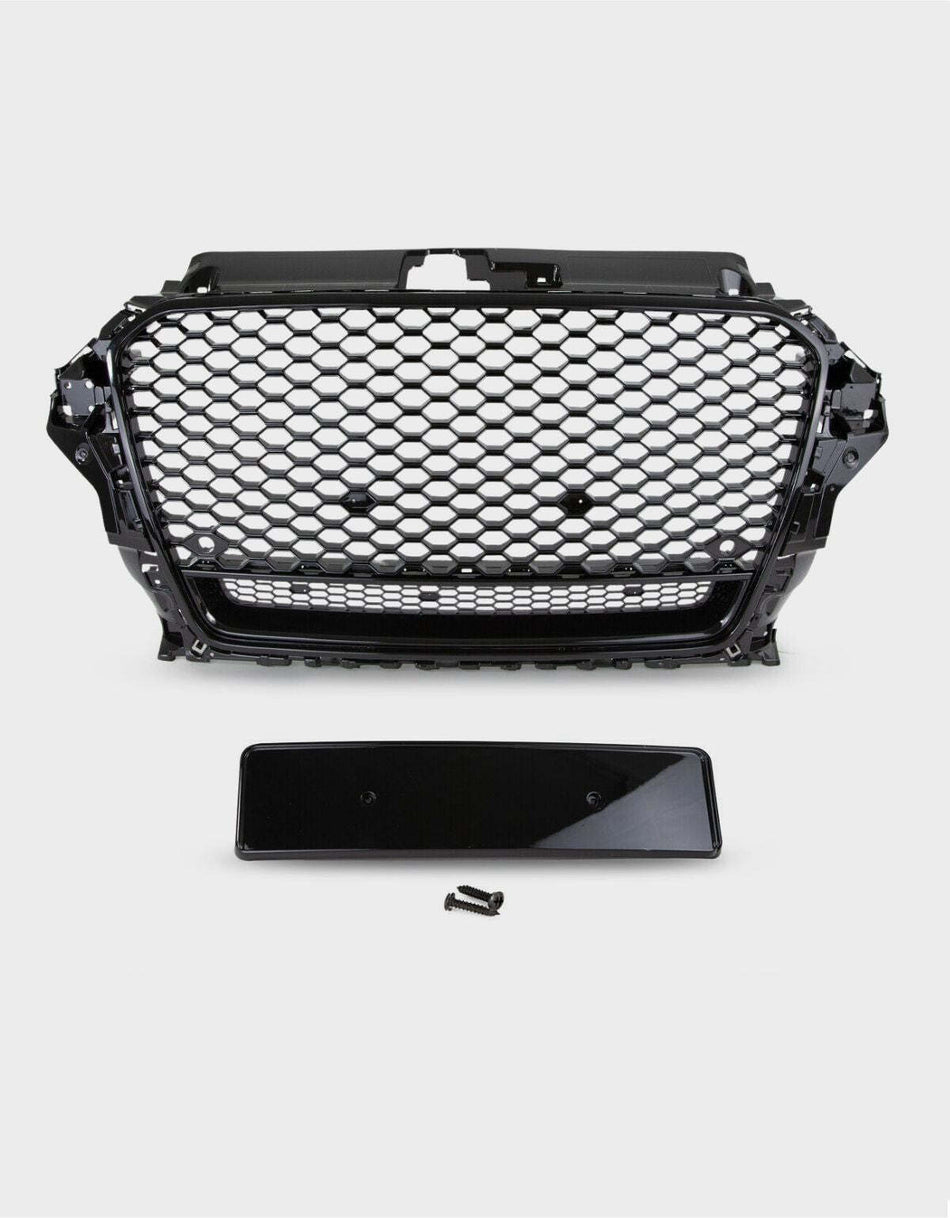 per AUDI A3 8V 2012-2016 Griglia RS Look a Nido D'ape Nero PDC