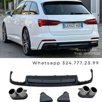 DIFFUSORE POSTERIORE S6 Design + TERMINALI per AUDI A6 (solo S-LINE) dal 2019