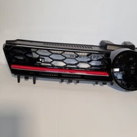 Griglia a NIDO D'APE per GOLF 7 12-17 Mascherina SPORT  Nero con Linea Rossa
