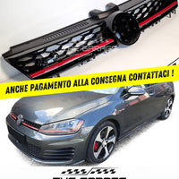 Griglia a NIDO D'APE per GOLF 7 12-17 Mascherina SPORT  Nero con Linea Rossa
