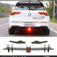 LAME Diffusore per VW GOLF 8 GTI / GTD  con + LED POSTERIORE Nero Lucido ABS