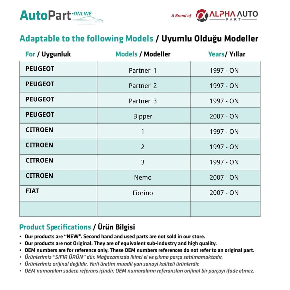 Gancietto posteriore portellone Peugeot Partner/Bipper – vista 2